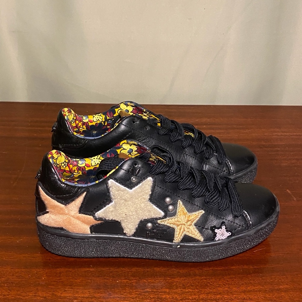 Coach Women’s Sky Patch Leather Lace up Sneakers
